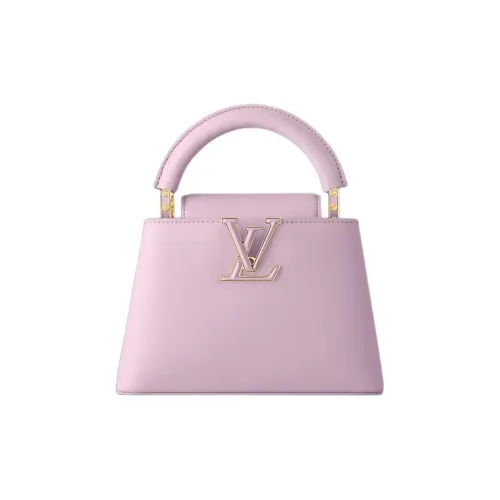 LOUIS VUITTON Capucines Гладкая Телячья Кожа Стекло Металл Бисерная Сумка на Плечо Мини Женская Глициния Фиолетовый