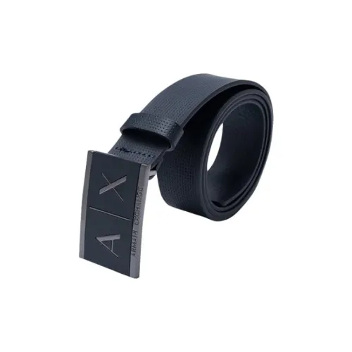 ARMANI EXCHANGE AE Значок Пряжка Пряжка-пластина Кожаные ремни Мужской Черный Ширина 3,5 см