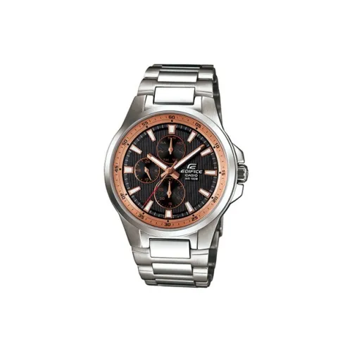 CASIO EDIFICE Кварцевый механизм ремешок из нержавеющей стали черный циферблат мужские часы