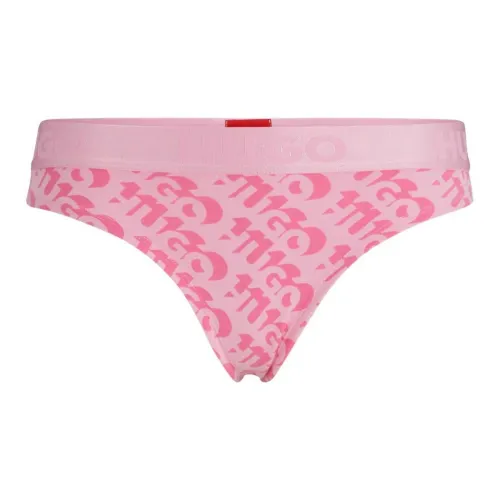 Hugo Boss Эластичный хлопок Стринг с Repeat LOGOS Нижнее белье Женские Розовый