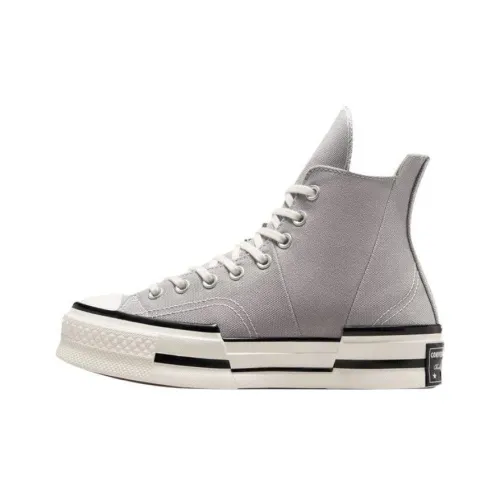 Converse Chuck 70 Plus Устойчивые к истиранию Дышащие Высокие Кеды Унисекс Серый Белый