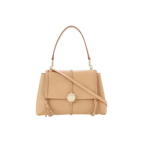 Chloe Penelope series Рельефная Телячья кожа Сумка через плечо Средняя Женская Светлый Умбра