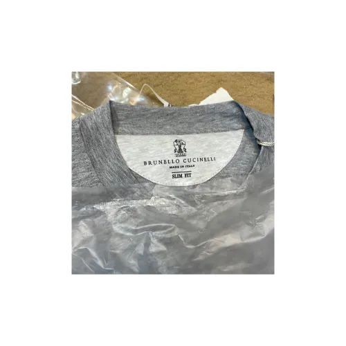 BRUNELLO CUCINELLI Светло-серые мужские T-рубашки