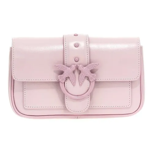 PINKO Love Series Телячья кожа Сумка через плечо Мини Женская Розовая