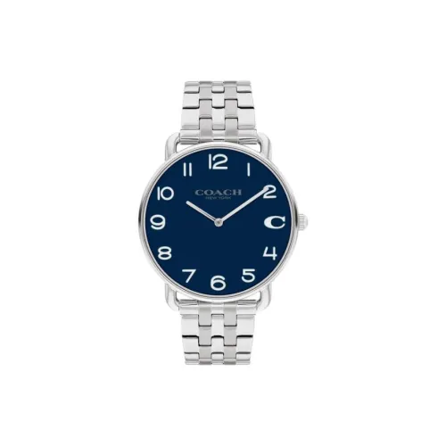 COACH Кварцевые часы механизм ремешок из нержавеющей стали синий циферблат унисекс