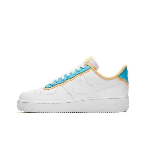 Nike Air Force 1 SE Нескользящий Легкий Низкий Топ Скейтбординг Кроссовки Женские Белые Синие Оранжевые