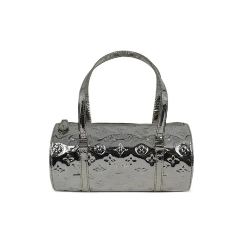 LOUIS VUITTON Papillon Винил Сумка Женская Серебряная