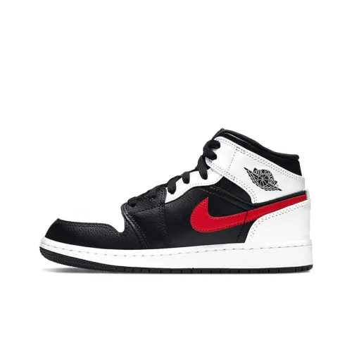 Jordan Air Jordan 1 MID Топ Винтажные баскетбольные кроссовки Женские Черный белый