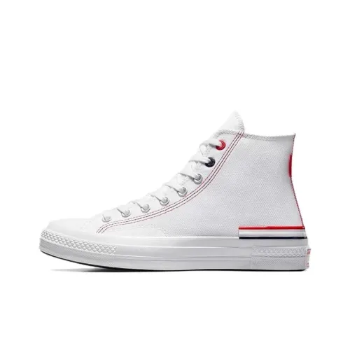 Converse 1970s High Top Canvas Shoes Unisex White Red Конверс 1970s Высокие Кеды Унисекс Белый Красный