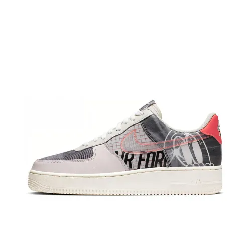 Nike Air FORCE 1 07 PRM 2 Non Slip Легкий Низкий Скейтбординг Кроссовки Унисекс Серый Белый Граффити