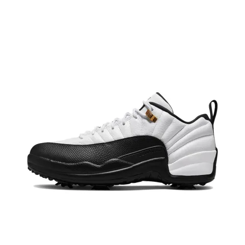 Jordan Air Jordan 12 Low GOLF Taxi Low Top Винтажные баскетбольные кроссовки Унисекс Черный Белый