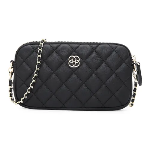 HONGU Сумка через плечо из коровьей кожи стандартная женская темно-черный экрю хаки бургунди