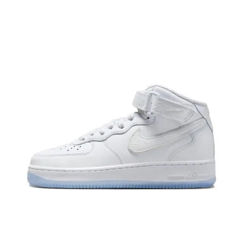 Nike Air FORCE 1 MID Топ Кроссовки для скейтбординга Женские Белые Синие