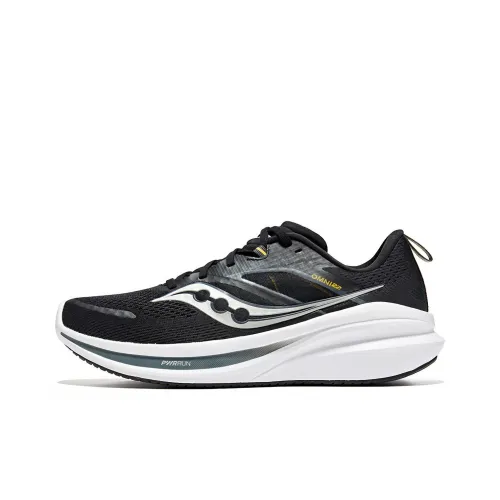 Saucony Omni Все Qing 22 Амортизация Противоскользящие Поддержка Низкий Топ Беговые кроссовки Мужской Черный белый