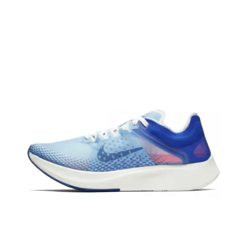 Nike Zoom Fly SP Амортизаторы Slip-resistant Низкий топ Повседневные беговые кроссовки Женские Белый Синий