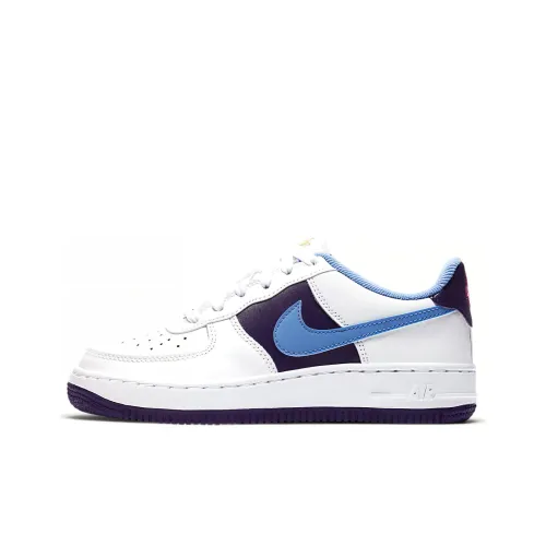 Nike Air FORCE 1 LV8 Slip-on Устойчивый к истиранию Низкий Топ Скейтбординг Кроссовки Женские Синий Белый Черный