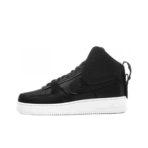 Nike Air Force 1 Anti-slip Легкий Высокий Топ Скейтбординг Кроссовки Унисекс Черный