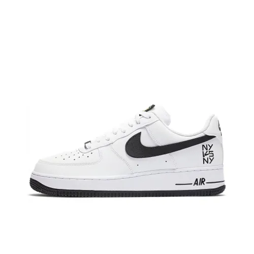 Nike Air FORCE 1 NY VS NY Покрытие Slip-resistant Низкий топ Скейтборд Кроссовки Унисекс Белый Черный