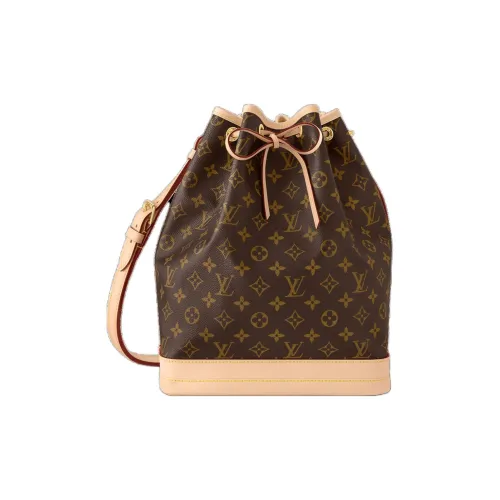 LOUIS VUITTON Холст Ведрообразная Сумка Сумка через плечо Женская Коричневая