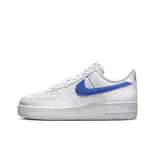 Nike Air FORCE 1 Low Топ Скейтборд Кроссовки Унисекс Белый Синий