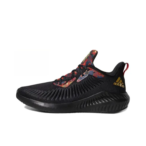 Adidas Alphabounce 3 Амортизаторы Slip-resistant Низкий топ Повседневные беговые кроссовки Унисекс Черный Красный Золото