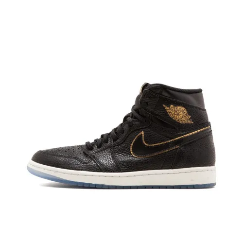 Jordan Air Jordan 1 Retro High 'City Of Flight' High Top Винтажные баскетбольные кроссовки Мужские Черный Золото