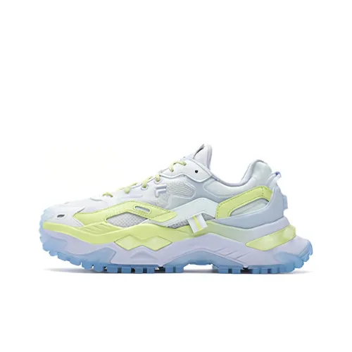 FILA FUSION Бежевый Беговые кроссовки Низкий Топ Bit Синий/Теплый Оливково-зеленый Женские