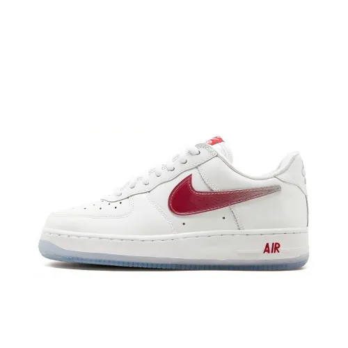 Nike Air Force 1 Ретро Slip-resistant Abrasion-resistant Breathable Low-Top Skateboard Shoes Unisex White Red
