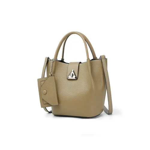 Espin Коровья кожа Ведрообразная сумка Сумка через плечо Сумка Обычная Женская Молочно-чайный Хаки Озёрный зелёный Чёрный