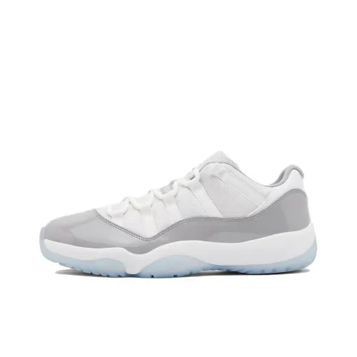 Jordan Air Jordan 11 Low 'Цементный GREY' Низкий Топ Винтажные Баскетбольные Кроссовки Унисекс Белый Серый