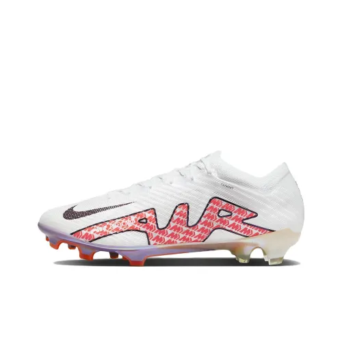 Nike Air Zoom Vapor 15 FG Твердый грунт Природная трава Футбольные бутсы Мужской Белый и красный