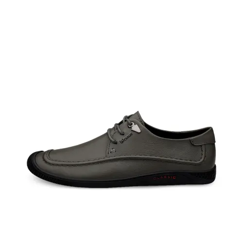 Wen Nai Мужские повседневные туфли Low Top Серые Мужские