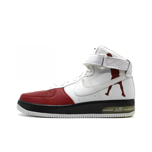 Nike Air Force 1 Slip Resistant Abrasion Resistant High Топ Скейтбординг Кроссовки Унисекс Красный