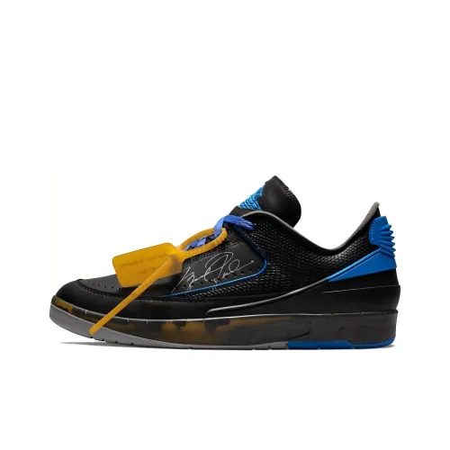 OFF Белый x Jordan Air Jordan 2 Retro Low SP Low Top Винтажные баскетбольные кроссовки Унисекс Черный Синий