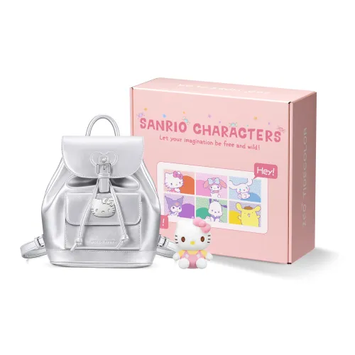 Zgo Sanrio Collaboration ПУ (полиуретан) CHANEL Inspired Рюкзак Средний Женские Перламутровый Серебряный