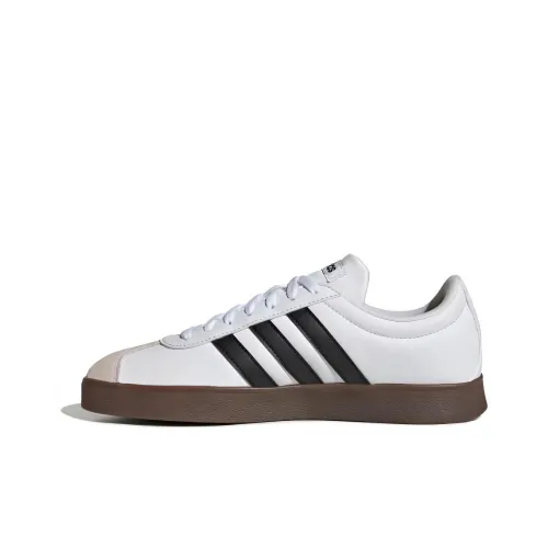 Adidas Vl Court Slip Resistant Амортизация Устойчивость к износу Низкий Топ Скейтбординг Кроссовки Женские Белые