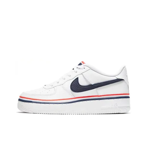 Nike Air Force 1 Покрытие Slip-Resistant Низкий Топ Скейтбординг Кроссовки Женские Белый Синий Красный