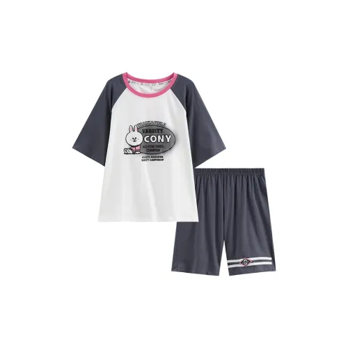 FENTENG Элегантный белый Женские Пижамные комплекты