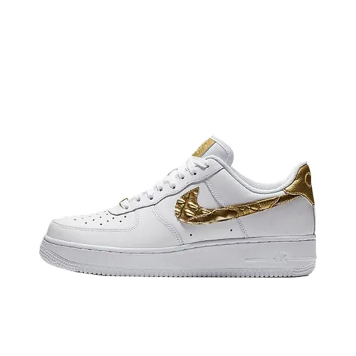 Nike Air Force 1 CR7 Golden Пэчворк Низкий Топ Скейтборд Кроссовки Мужские Белый Золото
