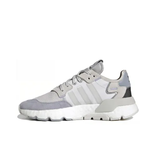 Adidas Originals Nite Jogger Slip-resistant Breathable Lightweight Low-Top Casual Women's Gray White Adidas Originals Nite Jogger Противоскользящий Дышащий Легкий Низкий Топ Повседневный Женский Серый Белый