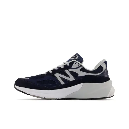 New Balance NB 990 V6 Устойчивый к истиранию Дышащий Низкий Топ Повседневная Городская Коммутация Беговые кроссовки Мужские Черный Синий