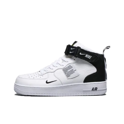 Nike Air Force 1 MID Топ Скейтборд Кроссовки Унисекс Черный Белый