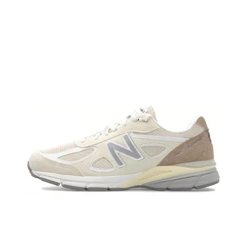 New Balance NB 990 V4 Дышащий Низкий Топ Повседневные Городские Кроссовки для Коммутации и Бега Унисекс Белый Коричневый