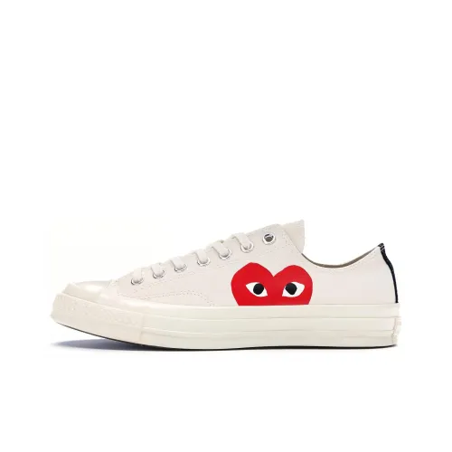 CDG x Converse 1970s Chuck Taylor All Star Low Top Canvas Shoes Unisex White