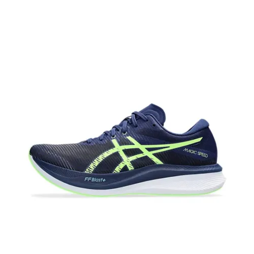 ASICS Magic Speed 3,0 Дышащий Низкий Топ Марафон Длинный Бег на дистанции Гонки Беговые кроссовки Мужской Синий Зеленый