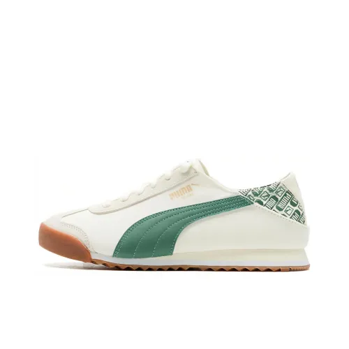 PUMA Roma Устойчивый к истиранию Дышащий Отводящий влагу Низкий Топ Беговые кроссовки Унисекс Белый Зеленый