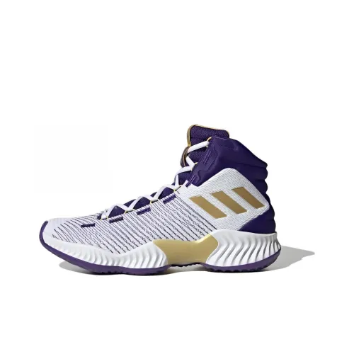 Adidas Pro Bounce 2018 Баскетбольные кроссовки MID Топ Белый Фиолетовый Унисекс