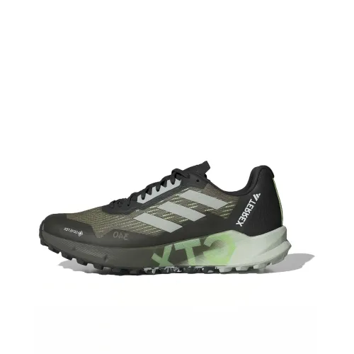 adidas Terrex Agravic Flow 2,0 Slip-Resistant Low-Top Trail Running Shoes Men's Olive Green