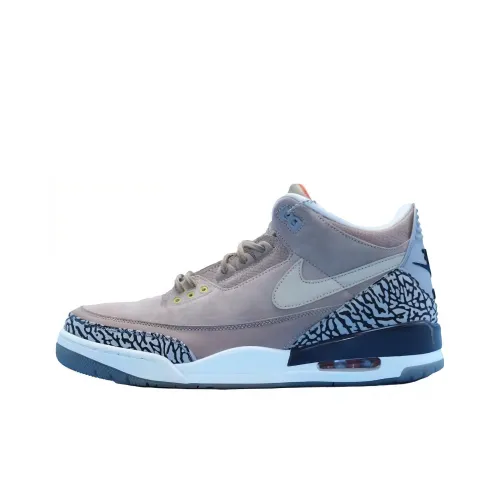 Джордан 3 Ретро Амортизация Износостойкий MID Топ Винтажные баскетбольные кроссовки Мужской Синий