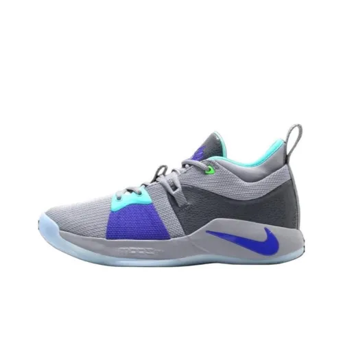 Nike PG 2 'Pure Platinum' Paul George Shock Absorbers Slip-Resistant Low-Top Basketball Shoes Men's Gray Найк PG 2 'Pure Platinum' Павел Джордж Амортизирующие низкие баскетбольные кроссовки для мужчин сцепление серый